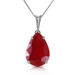 14K. SOLID GOLD NECKLACE WITH RUBY (White Gold)